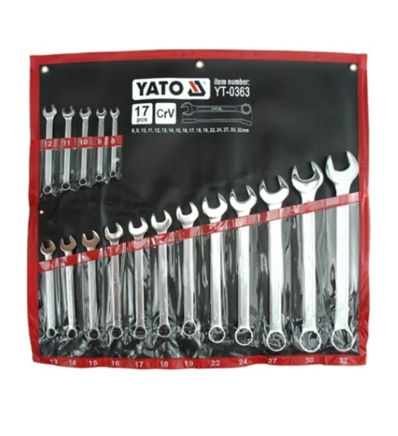 Набор ключей комбинированных САТИН YATO YT0363 (8-32 мм, 17 шт)