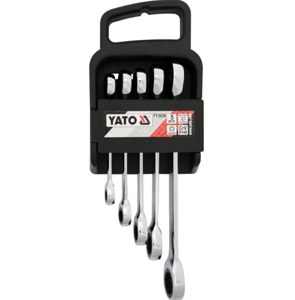 Набор ключей накидных трещеточных YATO YT5038 (5 пр)