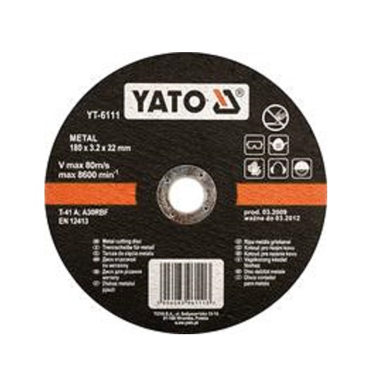 Круг отрезной прямой по металлу YATO YT5921 (115х2.5 мм, 5 шт)