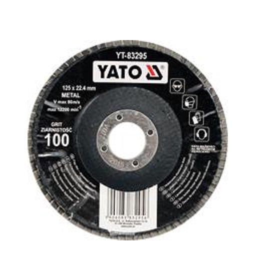 Круг шлифовальный лепестковый выпуклый YATO YT83295 (125 мм, 22.4 мм, P100)