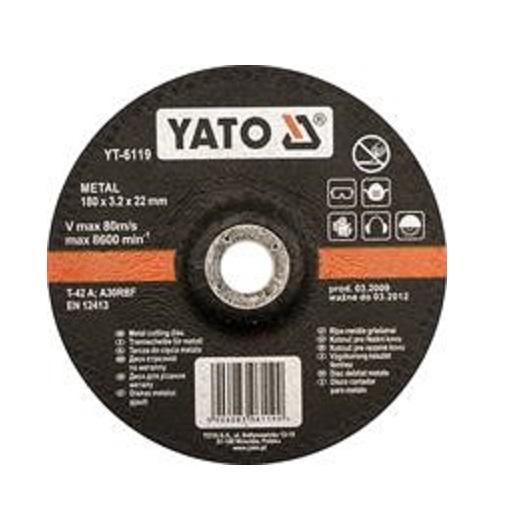 Круг зачистной шлифовальный выпуклый по металлу YATO YT6121 (115х6.0 мм, 5 шт)