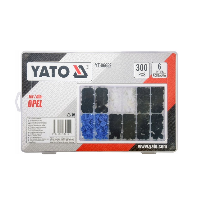 Набор клипс Yato YT06652 (300 пр, 6 типов, OPEL)