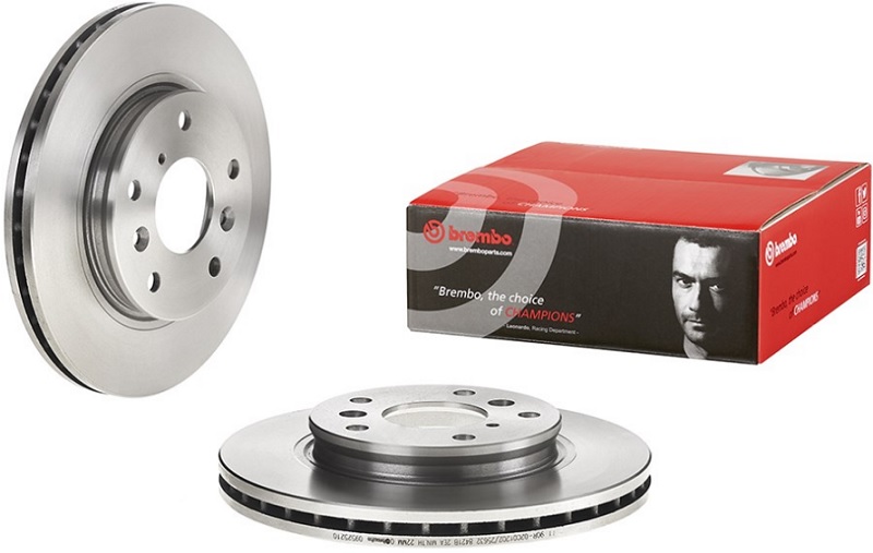 Диск тормозной передний CHERY TIGGO, MAZDA 626 Brembo 09.5252.10, D=264 мм