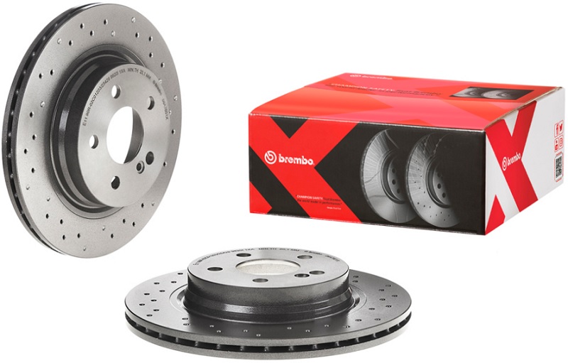 Диск тормозной задний MERCEDES C-class Brembo 09.A760.1X, D=300 мм