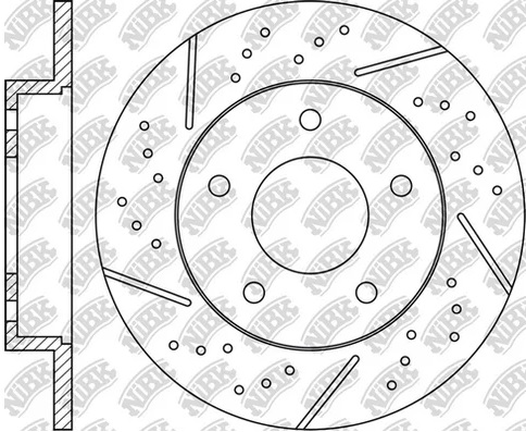 Диск тормозной задний HYUNDAI, KIA Nibk RN1307DSET, D=262 мм