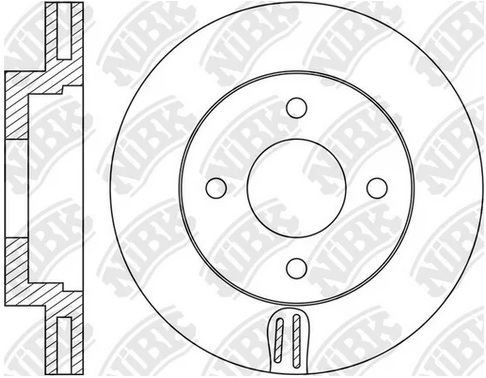 Диск тормозной передний Nissan NV200 Nibk RN1619, D=257 мм