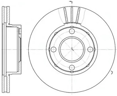 Диск тормозной передний Audi 80, Cabriolet, Coupe Remsa 6177.10, D=256 мм