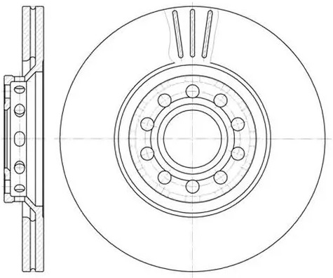 Диск тормозной передний Audi A4, VW Passat, Skoda Superb Remsa 6596.10, D=312 мм