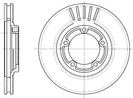 Диск тормозной передний Hyundai Galloper, Mitsubishi GALLOPER Remsa 6636.10, D=254 мм