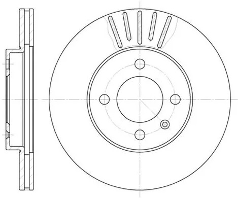 Диск тормозной передний VW Golf, Passat, Vento Remsa 6175.10, D=256 мм