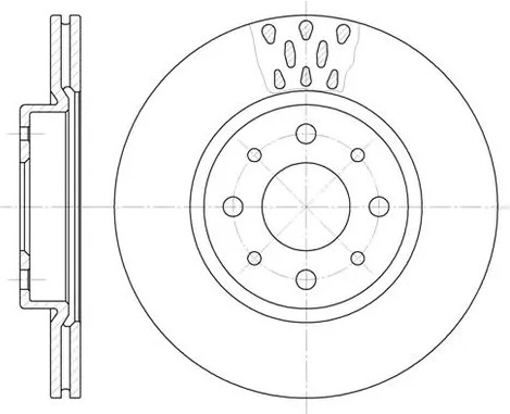 Диск тормозной передний Alfa Romeo, Fiat Brava Remsa 6189.10, D=257 мм