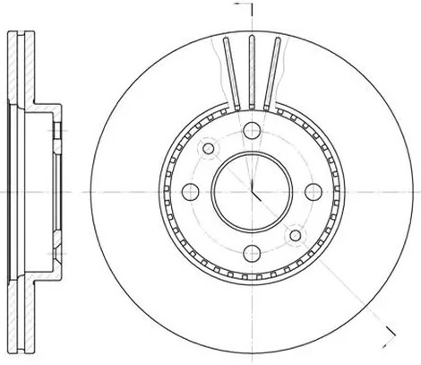 Диск тормозной передний HONDA Civic, CR-X, Jazz Remsa 6224.10, D=262 мм 