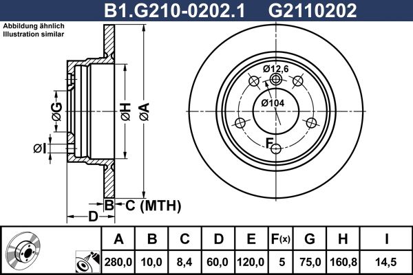 Диск тормозной задний BMW 3 Galfer B1.G210-0202.1, D=280 мм