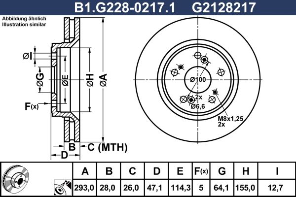 Диск тормозной передний HONDA CR-V Galfer B1.G228-0217.1, D=293 мм