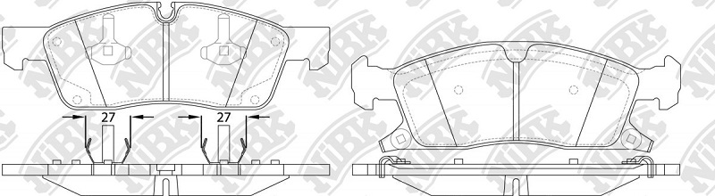 Колодки тормозные дисковые передние DODGE, MERCEDES, JEEP NiBK PN0833