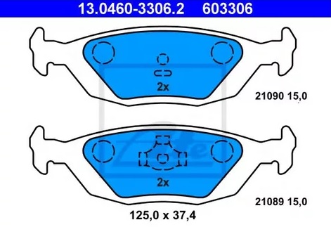 Колодки тормозные дисковые задние SAAB 900, VOLVO 440 Ate 13.0460-3306.2