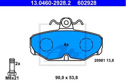 Колодки тормозные дисковые задние FORD Scorpio Ate 13.0460-2928.2