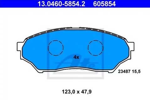 Колодки тормозные дисковые передние MITSUBISHI Pajero Ate 13.0460-5854.2