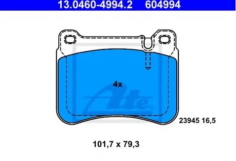 Колодки тормозные дисковые передние MERCEDES CLK Ate 13.0460-4994.2
