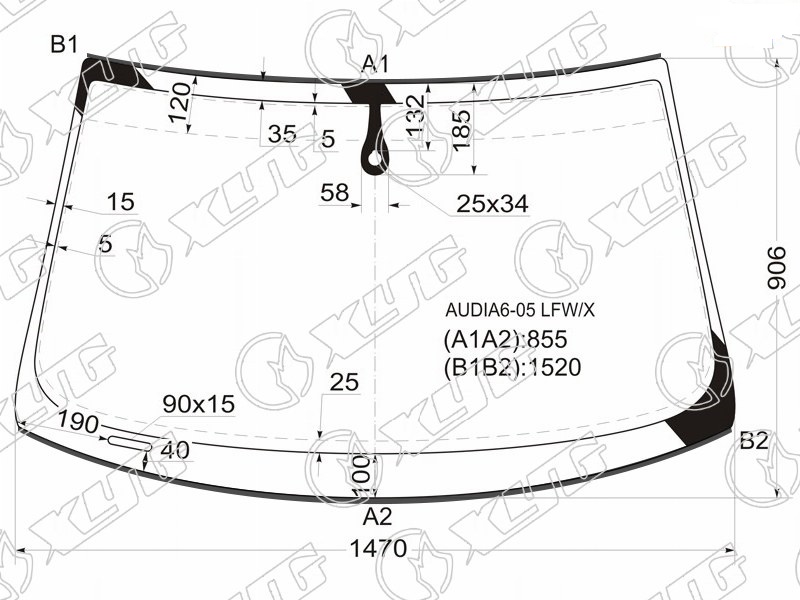 Стекло лобовое AUDI A6, S6, A6, S6 ALLROAD XYG AUDIA6-05 LFW/X 