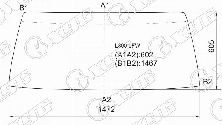 Стекло лобовое в резинку MITSUBISHI DELICA VAN, PICKUP XYG L300 LFW  