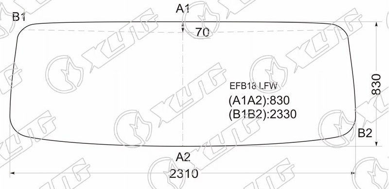 Стекло лобовое в резинку HYUNDAI HD 270 TRUCK, HD120 TRUCK XYG EFB18 LFW 