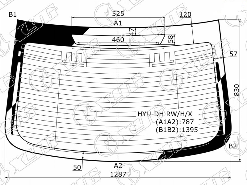 Стекло заднее с обогревом HYUNDAI GENESIS XYG HYU-DH RW/H/X 