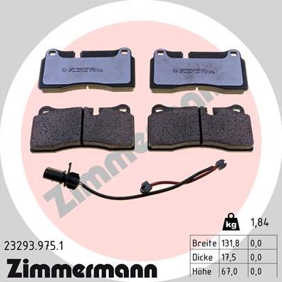 Колодки тормозные дисковые задние AUDI Q7 Otto Zimmermann 23293.975.1 