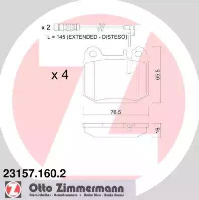 Колодки тормозные дисковые задние MERCEDES ML Otto Zimmermann 23157.160.2