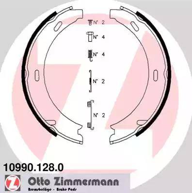 Колодки тормозные барабанные CHRYSLER, MERCEDES, PORSCHE Otto Zimmermann 10990.128.0