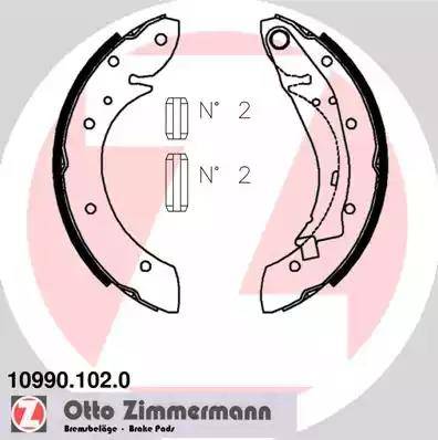 Колодки тормозные барабанные CITROEN, PEUGEOT, RENAULT Otto Zimmermann 10990.102.0