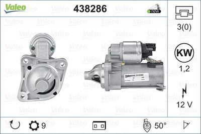 Стартер для ВАЗ Granta 12В 1.2кВт Valeo 438 286