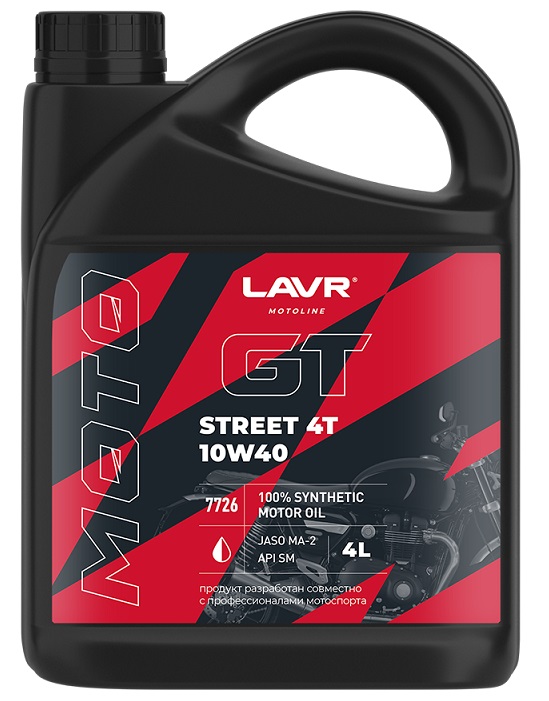 Моторное масло GT STREET 4T 10W-40 LAVR LN7726, 4 л