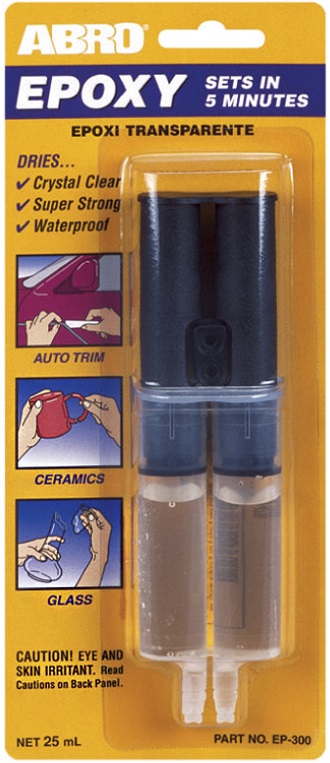 Клей эпоксидный Abro EP-300, прозрачный, в шприце, 30 гр
