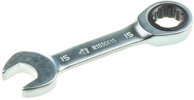 Ключ комбинированный трещоточный ARNEZI R1030615, короткий, 15 мм