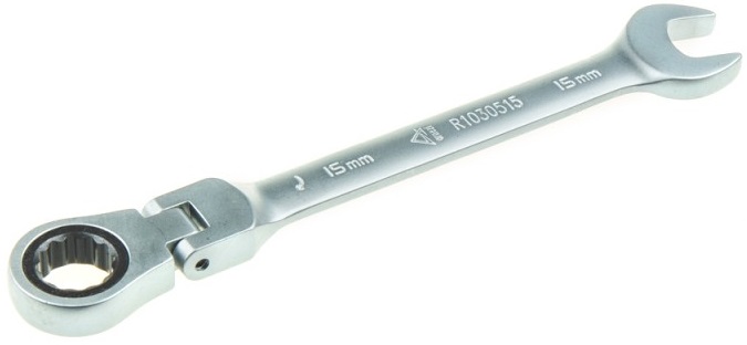 Ключ комбинированный трещоточный ARNEZI R1030515, шарнирный, 15 мм