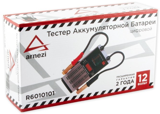 Тестер аккумуляторный ARNEZI R6010101, цифровой, 12 В 