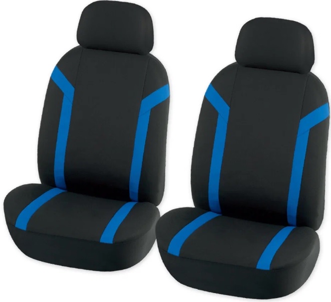 Чехлы на передние сиденья ARNEZI A0508007, рубашка, с подголовником, черно-синий, 4 шт