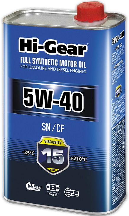 Масло моторное синтетическое HI-Gear HG0540, SN/CF, 5W-40, 1 л 