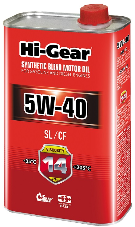 Масло моторное полусинтетическое Motor Oil 5W-40 Hi-Gear HG1140, 1 л