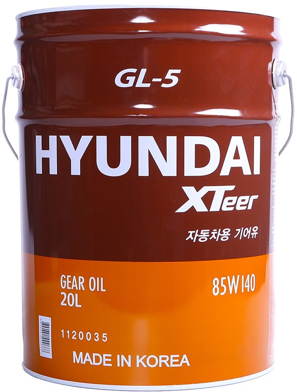 Масло трансмиссионное синтетическое Hyundai XTeer 1120035, Gear Oil-5, 85W-140, 20 л