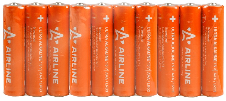 Батарейка алкалиновая AIRLINE AAA-10, ultra Alkaline, AAA, 1.5 V, 10 шт
