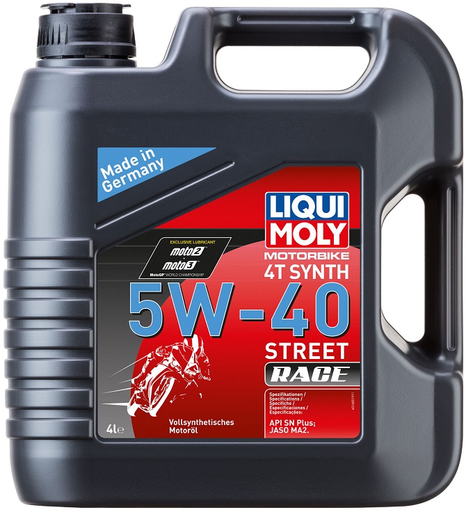 Масло моторное синтетическое Liqui Moly 1685 Motorbike 4T Synth Street Race, 5W-40, 4 л