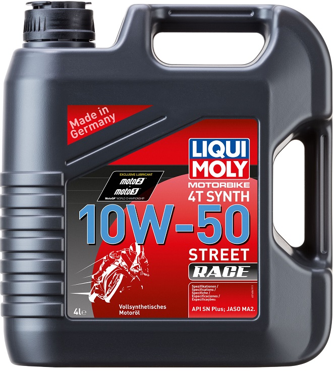 Масло моторное синтетическое Liqui Moly 1686 Motorbike 4T Synth Street Race, 10W-50, 4 л