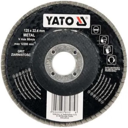 Круг лепестковый торцевой Yato YT-83276, 125 мм, Р120