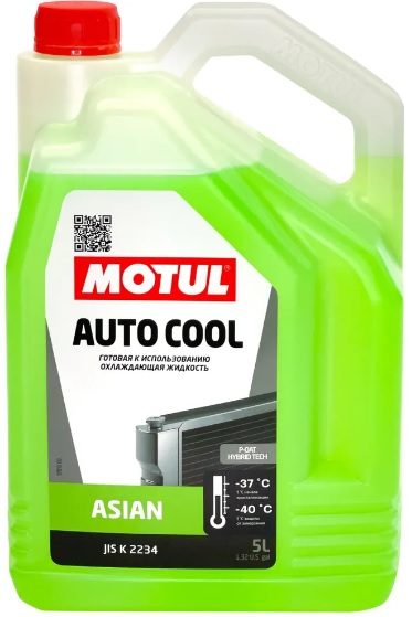 Антифриз Motul 111188 AUTO COOL ASIAN, готовый, -37 C, зеленый, 5 л 