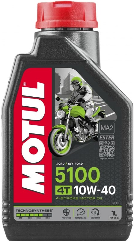 Масло моторное полусинтетическое Motul 104066, 5100 4T, 10W-40, 1 л