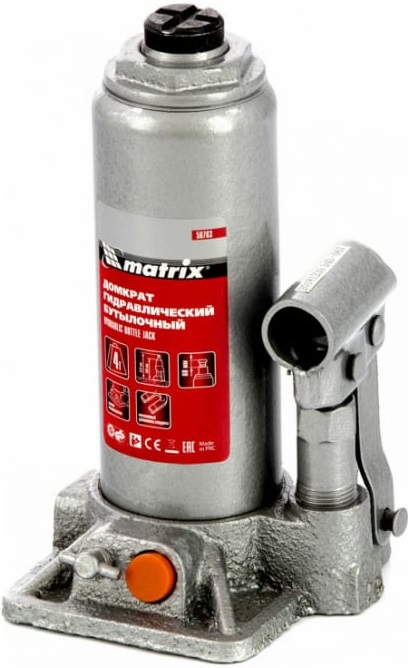 Домкрат гидравлический бутылочный MATRIX 50763, 4 т