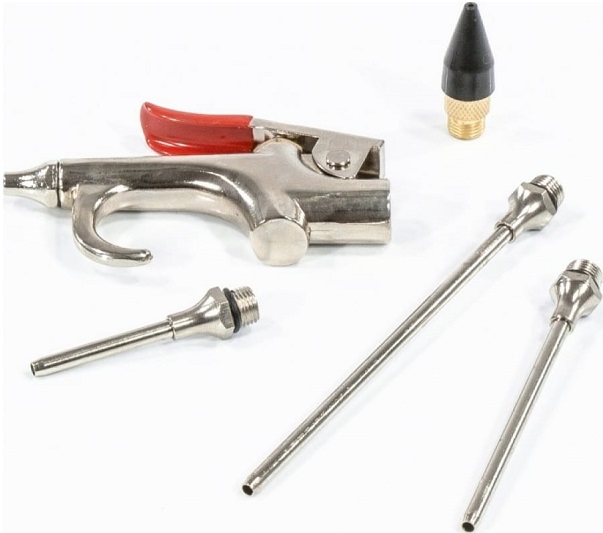 Набор пневматический продувочный пистолет с насадками MATRIX 57338, 4 шт 