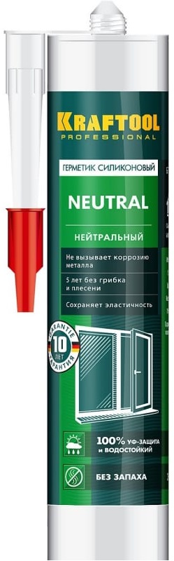 Герметик силиконовый нейтральный NX109 KRAFTSIL NEUTRAL KRAFTOOL 41257-0, 300 мл